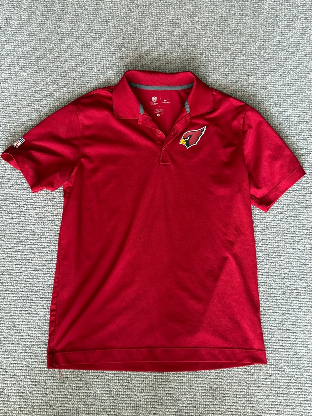NFL Men's Polo Arizona Cardinals Red Short Sleeve Shirt T-Shirt Medium
